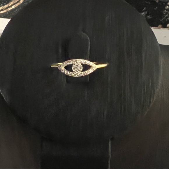 Evil Eye Gold Plated, Silver Ring - Picture 3 of 9